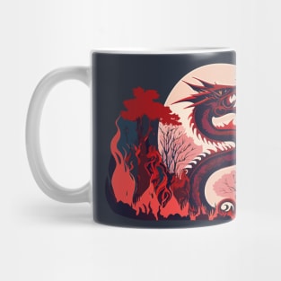 Blood Moon Fire Dragon Mug